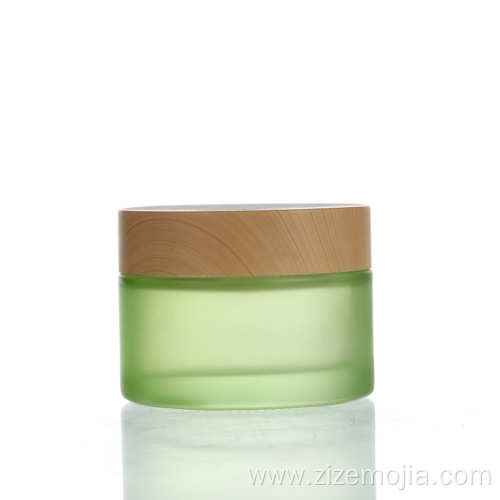 Glass recycled green 50g frosted lotion bottle